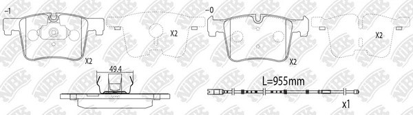 Колодки тормозные BMW 1 (F21),3 (F30),X3 (F25) передние (4шт.) NIBK PN0558W NIBK