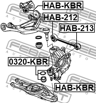 Опора шаровая задней цапфы 0320-KBR FEBEST