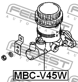 Цилиндр тормозной главный MITSUBISHI PAJERO II V14W-V55W 1991-2004 MBC-V45W MBC-V45W FEBEST