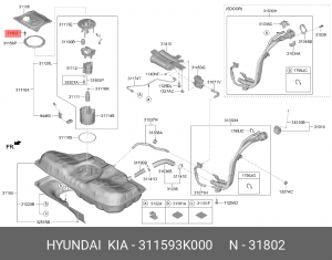 Болт М6 HYUNDAI KIA насоса топливного MOBIS 311593K000 MOBIS