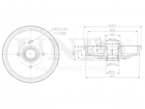 Барабан тормозной KIA Rio (00-) задний UNIO BRD-10055 UNIO