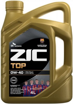 Масло моторное синтетическое ZIC TOP 0W-40 4л (162900) 162611 162611 ZIC
