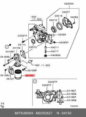 Фильтр масляный MITSUBISHI MD352627 MD352627 MITSUBISHI
