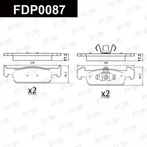Тормозные колодки дисковые смесь CERAMIC FDP0087 FDP0087 FAP