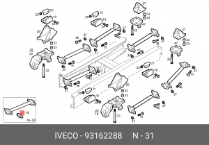 р/к тяги реактивной! (мр) сайлентблок,стопорные кольца\IVECO 93162288 IVECO