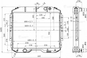 Радиатор охл. алюм. для а/м ГАЗ 3309 с двиг. Д-245 Eвро4 (без горловины)  LRc033 LRC 0339 LUZAR