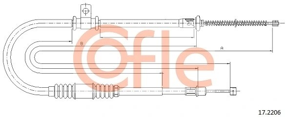 Трос ручного тормоза 92.17.2206 92172206 COFLE