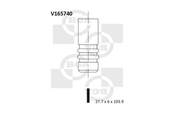 клапан впускной! 27.7x6x103.9\ Renault Laguna III 2.0DCi 16V M9R800 08> V165740 BG AUTOMOTIVE
