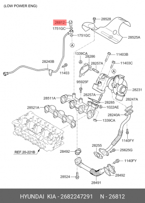 Болт HYUNDAI Porter 2,Starex H-1 (02-) KIA Bongo 3 (06-) маслопровода OE 2682247291 HYUNDAI KIA