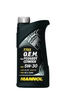Масло моторное синтетическое 7703 Energy Formula PSA 5W30 SN/CH-4, C2/C3 1л 1064 MANNOL