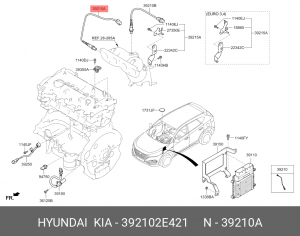 Датчик кислорода HYUNDAI Sonata (17-) OE 392102E421 HYUNDAI KIA