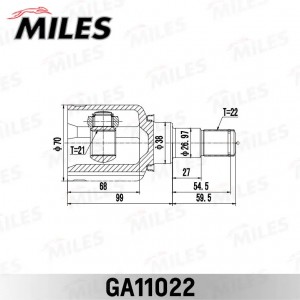 ШРУС внутренний левый FORD FIESTA/FUSION (CBK) 2001-2008 GA11022 GA11022 MILES
