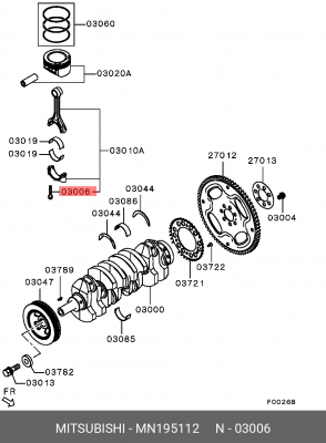 БОЛТ ШАТУНА MN195112 MN195112 MITSUBISHI
