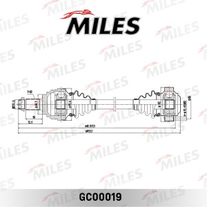 Привод в сборе BMW E53 3.0 00- зад. лев/прав (GKN 304498) GC00019 GC00019 MILES