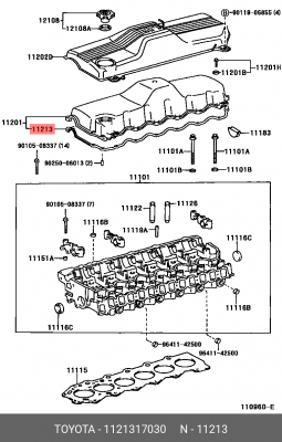 Прокладка клапанной крышки 11213-17030 11213-17030 TOYOTA