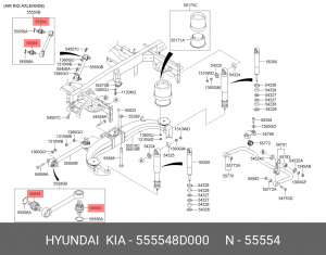 Сайлентблок HYUNDAI UniverseSpaceLuxury/Xpress штанги задней OE 555548D000 HYUNDAI KIA