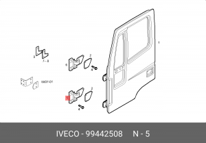 петля двери кабины!левой, нижняя\Iveco EuroCargo/Tector/TechCursor/Tech 99442508 IVECO