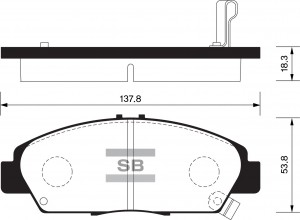 Колодки тормозные HONDA Accord (91-98) передние (4шт.) SANGSIN SP1431 SANGSIN