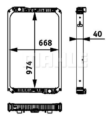 Радиатор охлаждения KMZ 5490; Axor 374/375/940/942, 943/944/958 CR 713 000P MAHLE KNECHT
