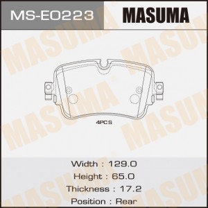 колодки дисковые задние!\ Audi Q7 3.0TDi/4.2i 06>, Porsche Cayenne 4.5i 02> MS-E0223 MASUMA