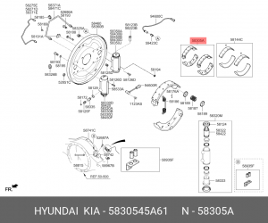 Колодки тормозные барабанные  58305-45A61 58305-45A61 HYUNDAI KIA