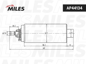 Насос топливный AUDI AUDI 80/100/A6 1.8-2.8/ 4bar (BOSCH 0580453081) AP44134 AP44134 MILES