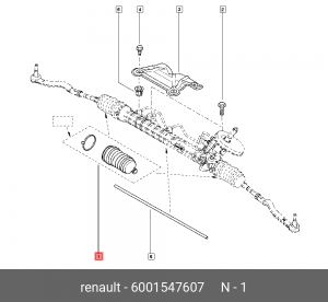 Пыльник рулевой тяги 6001547607 6001547607 RENAULT