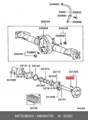 Шпилька колеса MITSUBISHI Pajero,Pajero Sport,L200 заднего OE MB584750 MITSUBISHI