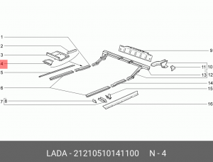 Кронштейн ВАЗ-2121,21213 домкрата задний левый АвтоВАЗ 21210510141100 LADA VAZ