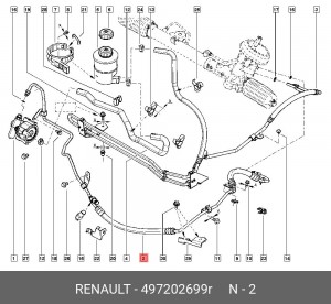 Трубка RENAULT Duster ГУР OE 497202699R RENAULT