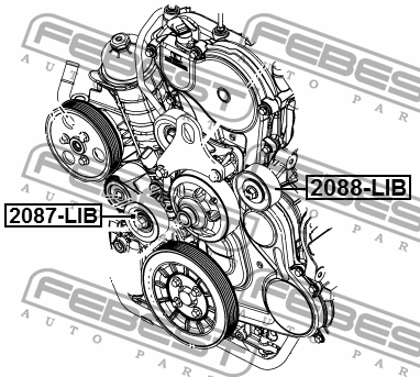 Ролик натяжной JEEP LIBERTY II 2008-2013 2087-LIB 2087-LIB FEBEST