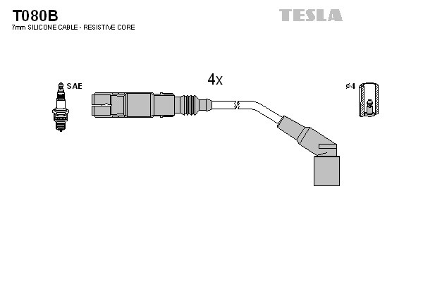 к-кт проводов!\ BMW E46 1.6-1.8i 98> T080B TESLA