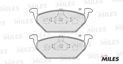 Колодки тормозные передние (без датчика) (Смесь Semi-Metallic) AUDI A3 97/VW G4/ E100054 MILES