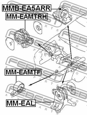 Сайлентблок подушки двигателя MITSUBISHI GALANT EA 1996-2003 MMB-EA5ARR MMB-EA5ARR FEBEST