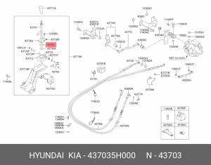 Втулка HYUNDAI HD65,72,78,County рычага КПП OE 437035H000 HYUNDAI KIA