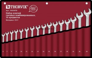 набор ключей гаечных комбинированных серии ARC! в сумке 6-24мм, 16пр.\ W3S16TB THORVIK