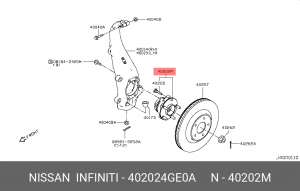 ступица передняя! с подшипником (на полный привод)\ Infiniti Q50 40202-4GE0A NISSAN