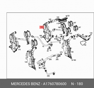 Маслоотделитель MERCEDES S (W223) правый OE A 176 078 06 00 MERCEDES BENZ