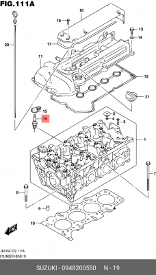 Свеча Suzuki Jimny I 09482-00550 SUZUKI
