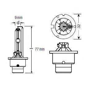 Лампа ксеноновая D4S 35W P32d-5 4300K 42V 3200лм OSRAM 66440 OSRAM