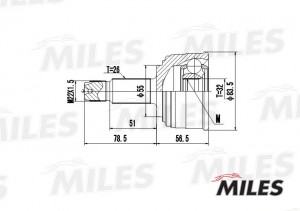 ШРУС наружный HONDA CIVIC 1.4-1.6 97-01 (GKN 303320) GA20142 GA20142 MILES