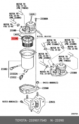 LAND CRUISER (200) (2008>) 4.5 D V8 23390-17540 TOYOTA