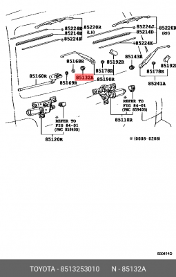 уплотнитель штока дворника заднего!\ Toyota Altezza 85132-53010 TOYOTA