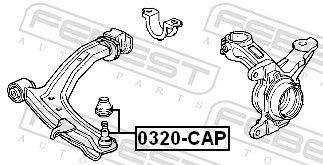 Опора шаровая HONDA CAPA, LOGO 0320-CAP 0320-CAP FEBEST