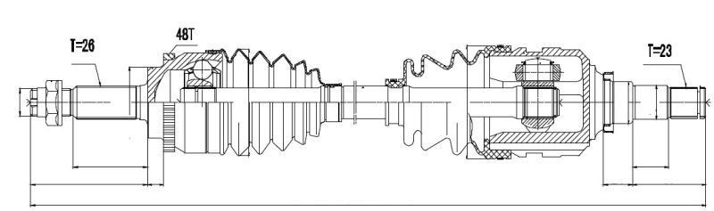 привод правый! 914mm\ Toyota Corolla E12 1.4VVTI/1.6VVTI 01-06 NPWTY056 NTY