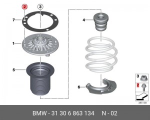 БОЛТ С ШЕСТИГРАННОЙ ГОЛОВКОЙ С ШАЙБОЙ 31306863134 31 30 6 863 134 BMW