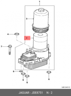Фильтр масляный JAGUAR XF (09-) (3.0) OE JDE8751 JAGUAR
