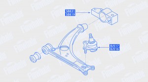 Сайлентблок рычага передней подвески задний правыйOctavia Superb Yeti Golf Toura SB831 FINWHALE