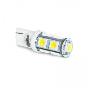 к-т ламп! светодиодных T028 Т10 (W2.1x9.5d) 9SMD 5050 3chip W5W, блистер 2шт, бе A80606S AVS