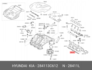 Прокладка коллектора впускного левая 284113C612 HYUNDAI KIA